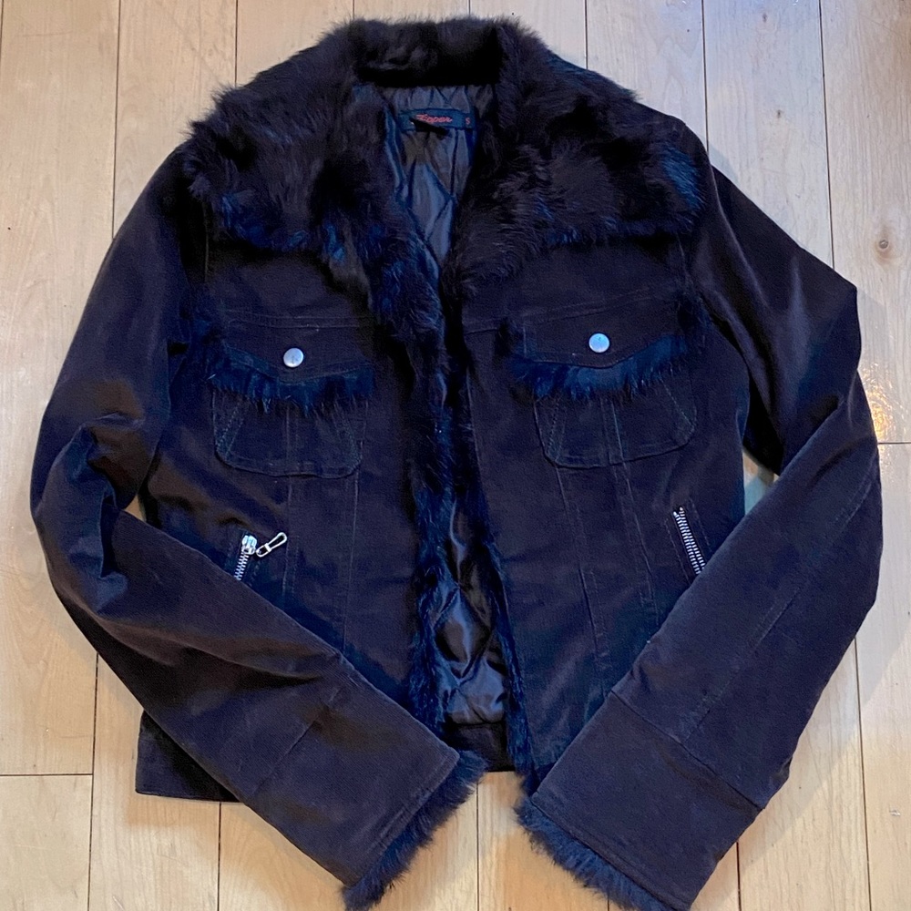 Vintage Dark Brown Rabbit Fur Jacket